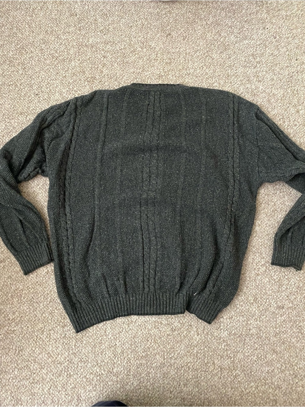 Woolrich Men's Forest Green Cable Crewneck Sweater - Picture 2 of 4